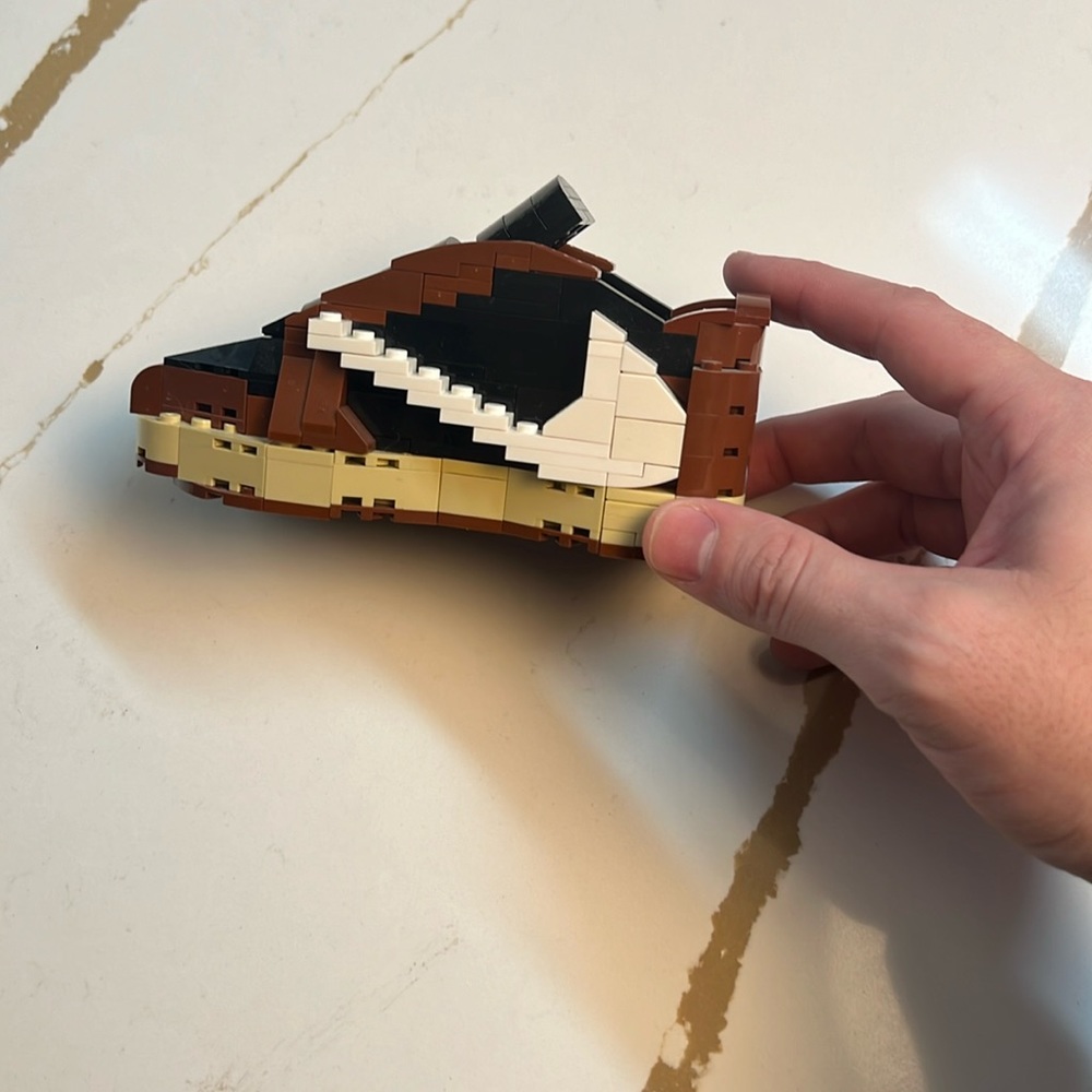 Travis Scott Jordan one low mocha Lego